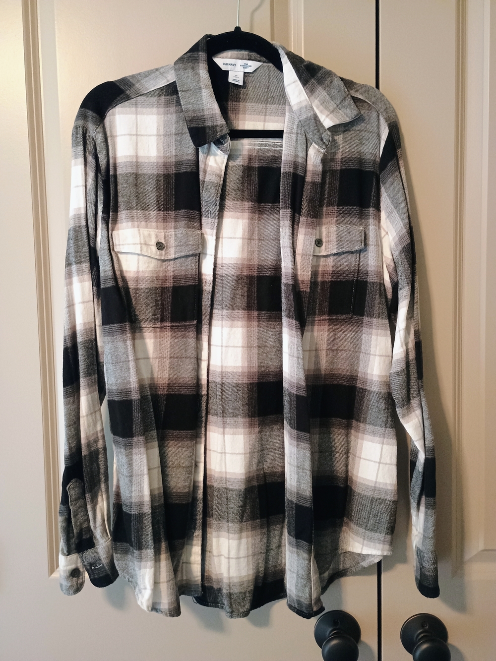 Boyfriend Flannel Black & White Plaid Shirt